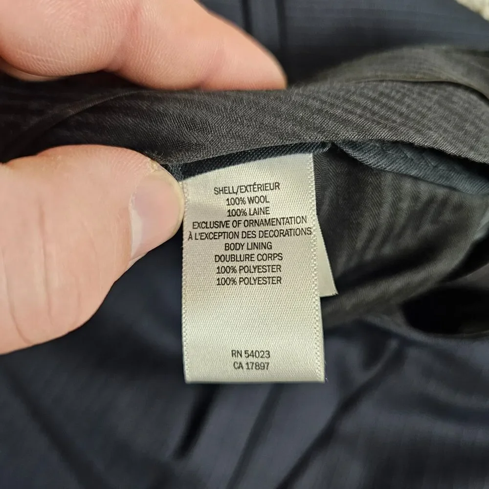 Banana Republic Pants Men 36x32 Navy Blue Wool Stripes Flat Front Trouser Slacks